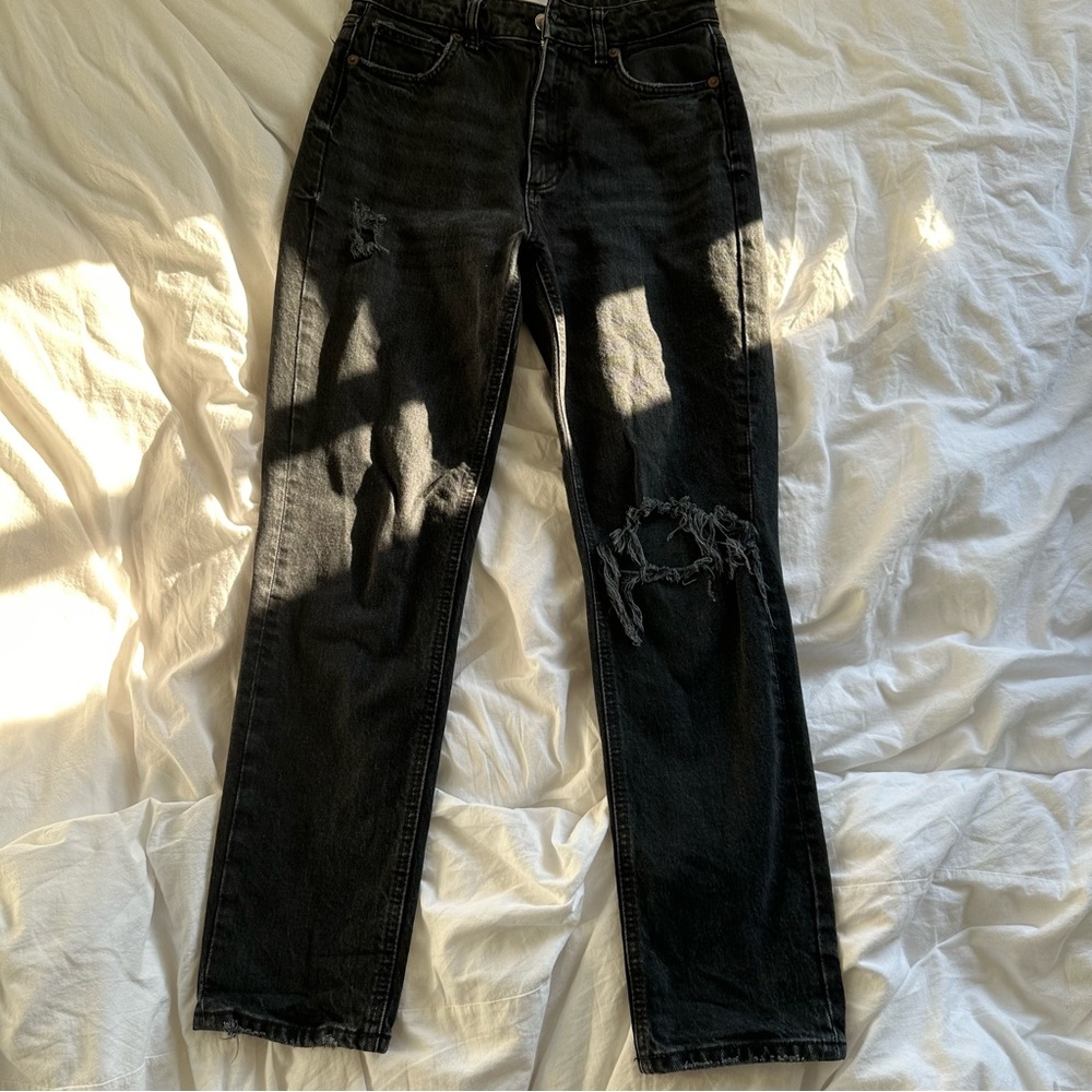 Zara ripped black jeans size 6